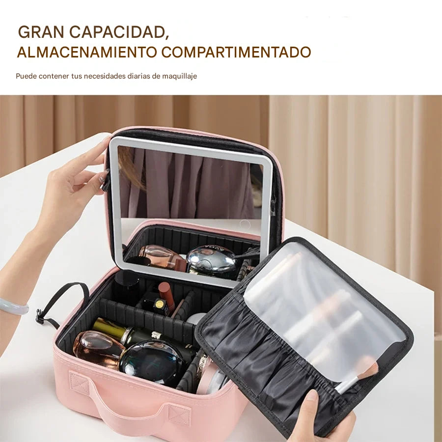 Neceser de Maquillaje con Espejo y Divisiones
