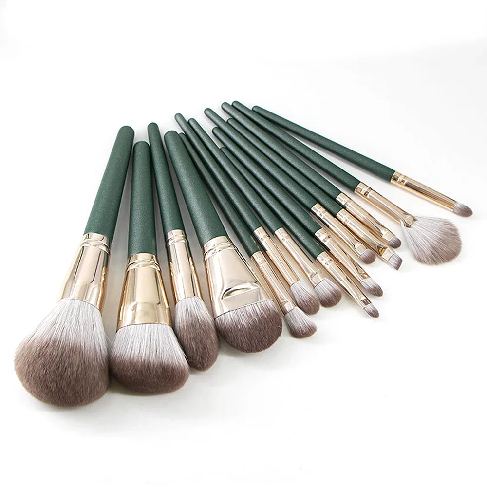 Set de Brochas de Maquillaje Premium con Estuche Enrollable
