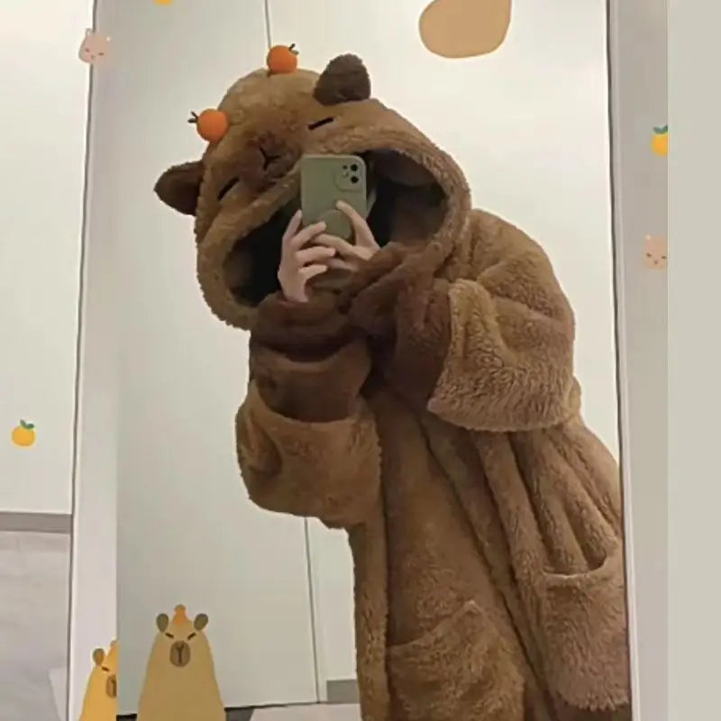Pijama Acolchado Capibara + Pantufas