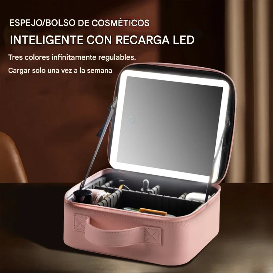 Neceser de Maquillaje con Espejo y Divisiones