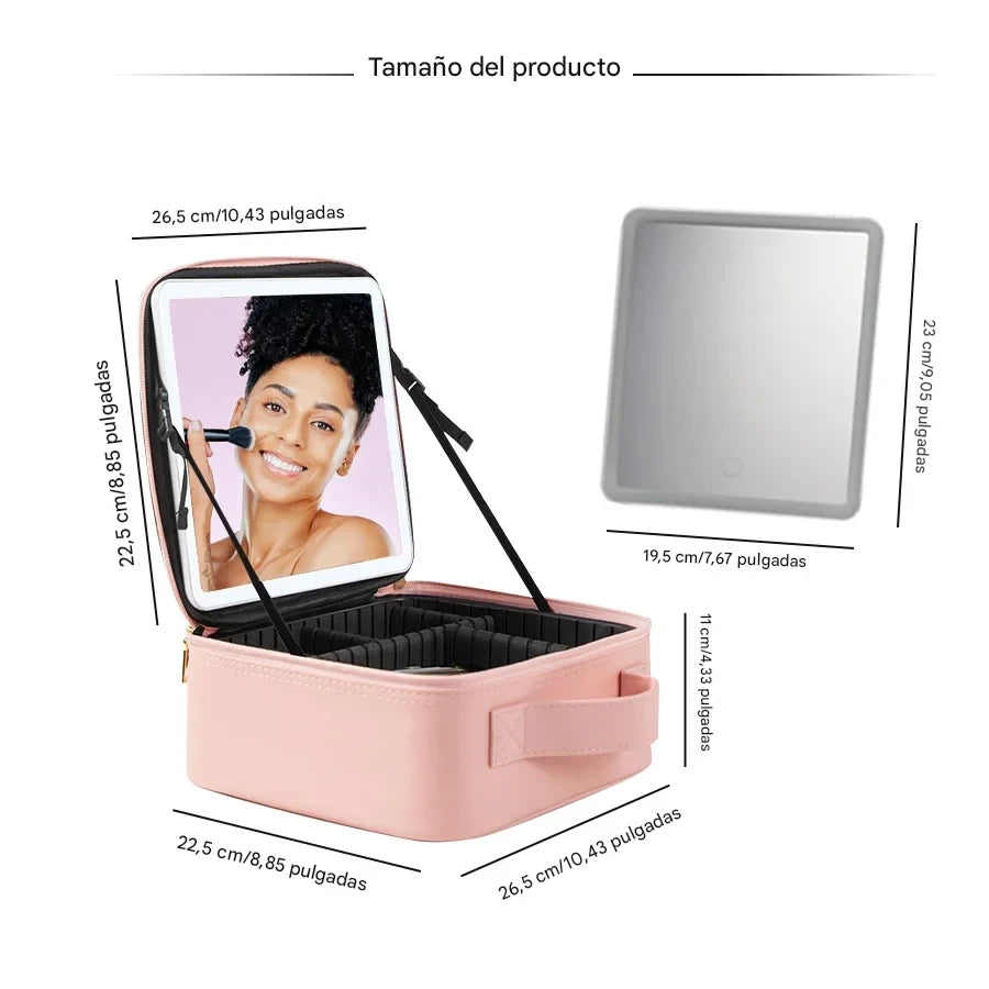 Neceser de Maquillaje con Espejo y Divisiones