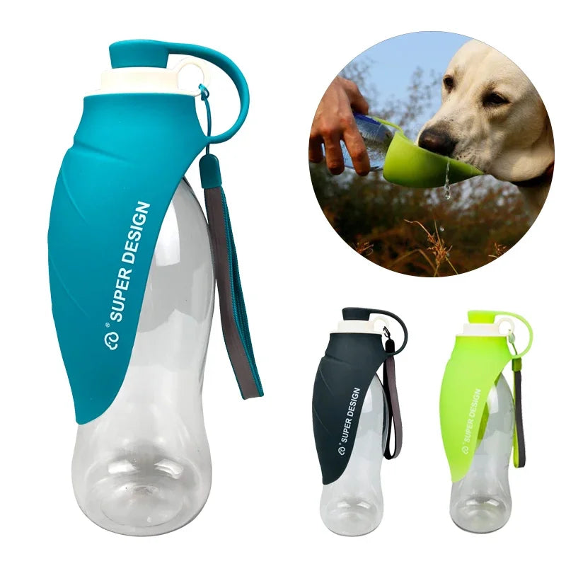 Botella Portátil con Bebedero para Mascotas