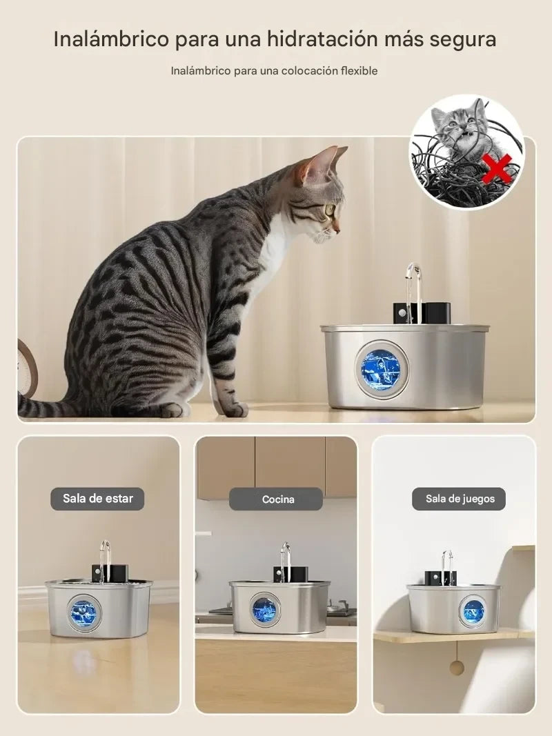 Fuente Bebedero para Mascotas en Acero Inox